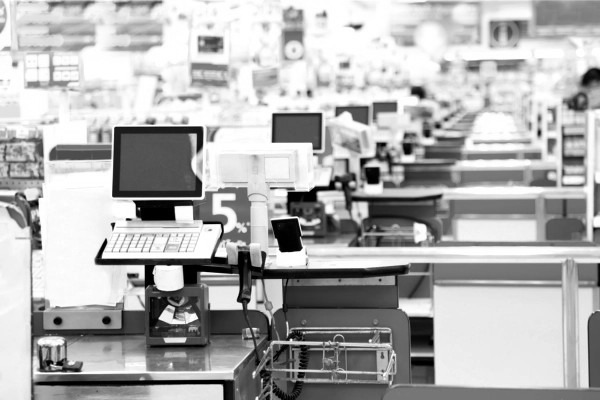 Store checkout lanes integrated with parking access control system